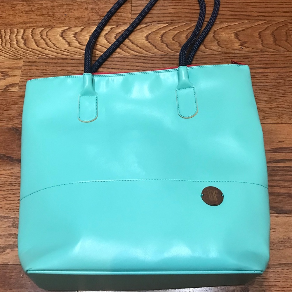 IF turquoise leather bag
